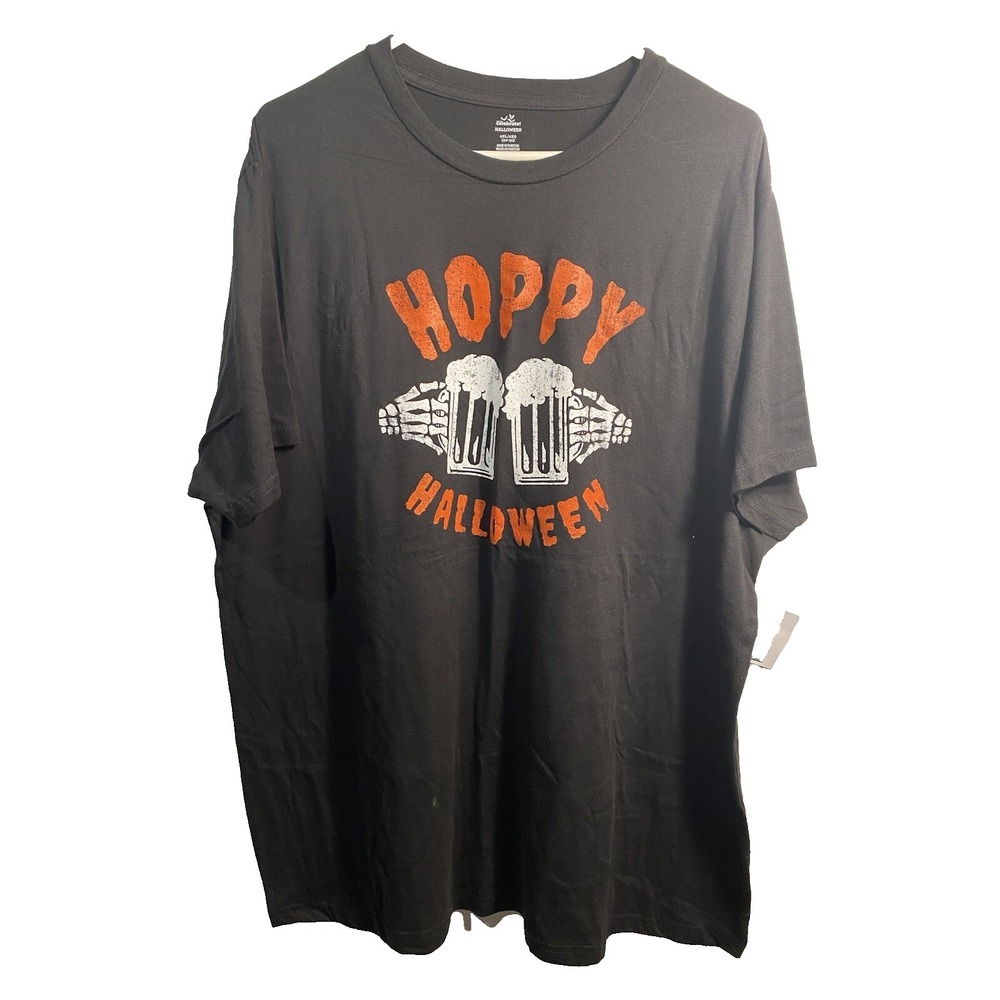 celebrate halloween mens short sleeve shirt size XXL 2XL 50 52 beer mugs